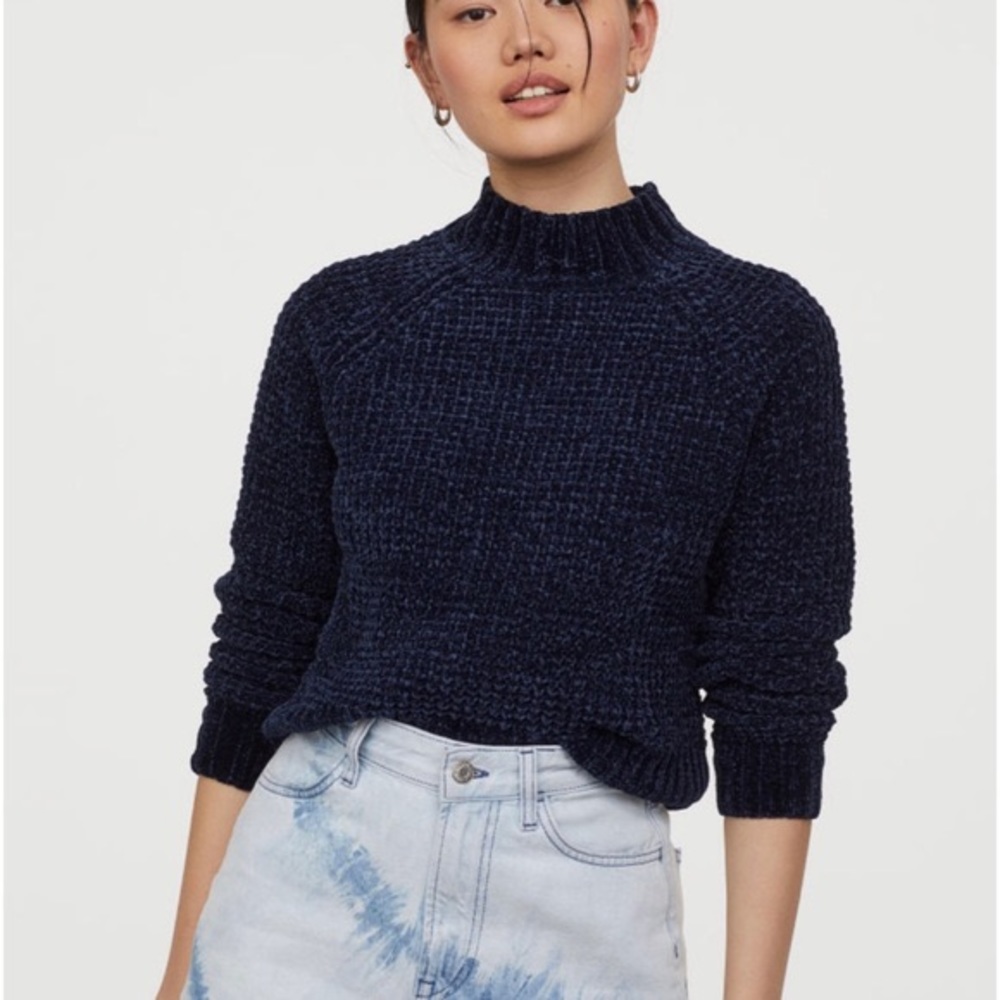 Chenille Mock Neck Sweater